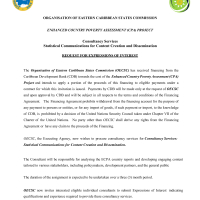 OECS Enhanced Country Poverty Assessment (CPA) Project  - Consultancy Services Statistical Communications for Content Creation and Dissemination